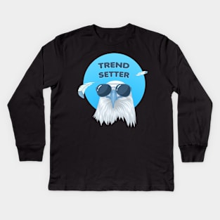 Trendsetter eagle with sunglasses Kids Long Sleeve T-Shirt